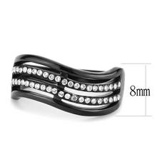 DA126 - Stainless Steel Ring IP Black(Ion Plating) Women AAA Grade CZ Clear