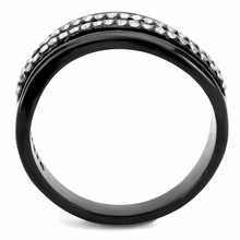 DA126 - Stainless Steel Ring IP Black(Ion Plating) Women AAA Grade CZ Clear