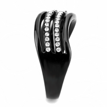 DA126 - Stainless Steel Ring IP Black(Ion Plating) Women AAA Grade CZ Clear