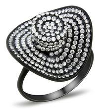 DA128 - Stainless Steel Ring IP Black(Ion Plating) Women AAA Grade CZ Clear