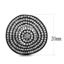 DA128 - Stainless Steel Ring IP Black(Ion Plating) Women AAA Grade CZ Clear