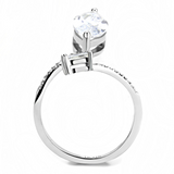 DA129 - Stainless Steel Ring High polished (no plating) Women AAA Grade CZ Clear