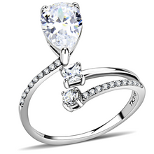 DA130 - Stainless Steel Ring High polished (no plating) Women AAA Grade CZ Clear