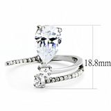 DA130 - Stainless Steel Ring High polished (no plating) Women AAA Grade CZ Clear