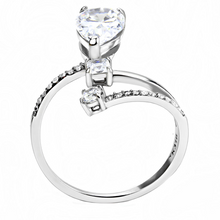 DA130 - Stainless Steel Ring High polished (no plating) Women AAA Grade CZ Clear