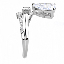 DA130 - Stainless Steel Ring High polished (no plating) Women AAA Grade CZ Clear