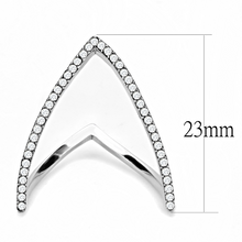 DA132 - Stainless Steel Ring High polished (no plating) Women AAA Grade CZ Clear