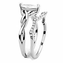 DA133 - Stainless Steel Ring High polished (no plating) Women AAA Grade CZ Clear