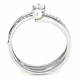 DA134 - Stainless Steel Ring High polished (no plating) Women AAA Grade CZ Clear