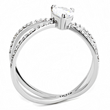 DA135 - Stainless Steel Ring High polished (no plating) Women AAA Grade CZ Clear