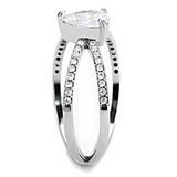 DA135 - Stainless Steel Ring High polished (no plating) Women AAA Grade CZ Clear