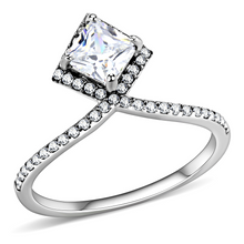 DA136 - Stainless Steel Ring High polished (no plating) Women AAA Grade CZ Clear