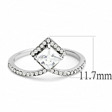 DA136 - Stainless Steel Ring High polished (no plating) Women AAA Grade CZ Clear