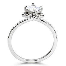 DA136 - Stainless Steel Ring High polished (no plating) Women AAA Grade CZ Clear