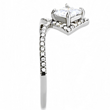 DA136 - Stainless Steel Ring High polished (no plating) Women AAA Grade CZ Clear