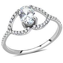 DA137 - Stainless Steel Ring High polished (no plating) Women AAA Grade CZ Clear
