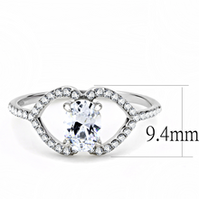 DA137 - Stainless Steel Ring High polished (no plating) Women AAA Grade CZ Clear