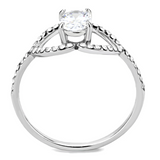 DA137 - Stainless Steel Ring High polished (no plating) Women AAA Grade CZ Clear