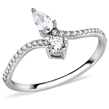 DA138 - Stainless Steel Ring High polished (no plating) Women AAA Grade CZ Clear