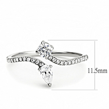 DA138 - Stainless Steel Ring High polished (no plating) Women AAA Grade CZ Clear