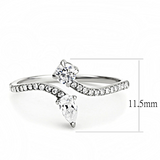 DA138 - Stainless Steel Ring High polished (no plating) Women AAA Grade CZ Clear