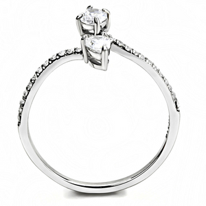 DA138 - Stainless Steel Ring High polished (no plating) Women AAA Grade CZ Clear