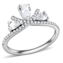 DA140 - Stainless Steel Ring High polished (no plating) Women AAA Grade CZ Clear