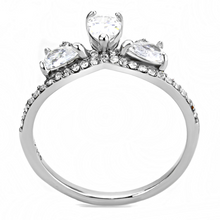 DA140 - Stainless Steel Ring High polished (no plating) Women AAA Grade CZ Clear