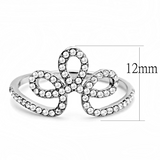 DA141 - Stainless Steel Ring High polished (no plating) Women AAA Grade CZ Clear