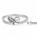 DA142 - Stainless Steel Ring High polished (no plating) Women AAA Grade CZ Clear