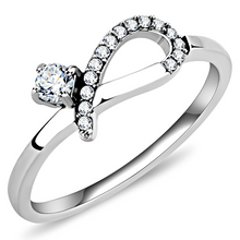 DA143 - Stainless Steel Ring High polished (no plating) Women AAA Grade CZ Clear