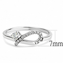 DA143 - Stainless Steel Ring High polished (no plating) Women AAA Grade CZ Clear