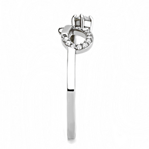 DA143 - Stainless Steel Ring High polished (no plating) Women AAA Grade CZ Clear