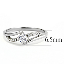 DA144 - Stainless Steel Ring High polished (no plating) Women AAA Grade CZ Clear