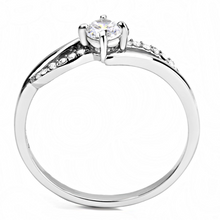DA144 - Stainless Steel Ring High polished (no plating) Women AAA Grade CZ Clear