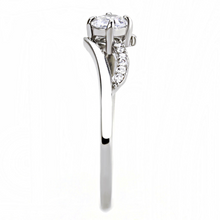 DA144 - Stainless Steel Ring High polished (no plating) Women AAA Grade CZ Clear