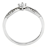DA146 - Stainless Steel Ring High polished (no plating) Women AAA Grade CZ Clear
