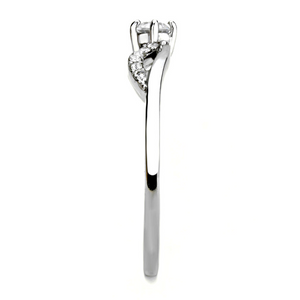 DA146 - Stainless Steel Ring High polished (no plating) Women AAA Grade CZ Clear