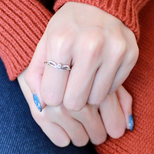 DA146 - Stainless Steel Ring High polished (no plating) Women AAA Grade CZ Clear