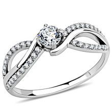 DA147 - Stainless Steel Ring High polished (no plating) Women AAA Grade CZ Clear