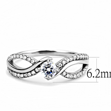 DA147 - Stainless Steel Ring High polished (no plating) Women AAA Grade CZ Clear