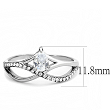 DA149 - Stainless Steel Ring High polished (no plating) Women AAA Grade CZ Clear