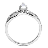 DA149 - Stainless Steel Ring High polished (no plating) Women AAA Grade CZ Clear
