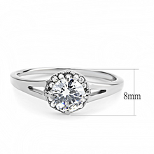 DA150 - Stainless Steel Ring High polished (no plating) Women AAA Grade CZ Clear
