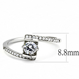 DA151 - Stainless Steel Ring High polished (no plating) Women AAA Grade CZ Clear