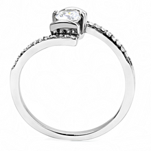 DA151 - Stainless Steel Ring High polished (no plating) Women AAA Grade CZ Clear