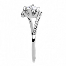 DA151 - Stainless Steel Ring High polished (no plating) Women AAA Grade CZ Clear