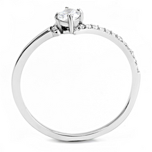DA152 - Stainless Steel Ring High polished (no plating) Women AAA Grade CZ Clear