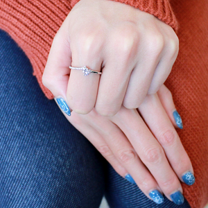 DA152 - Stainless Steel Ring High polished (no plating) Women AAA Grade CZ Clear