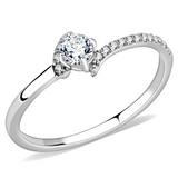 DA152 - Stainless Steel Ring High polished (no plating) Women AAA Grade CZ Clear